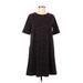 Lila Rose Casual Dress - A-Line Crew Neck Short sleeves: Brown Print Dresses - Women's Size Medium
