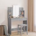 vidaXL Dressing Table with Mirror Grey Sonoma 96x39x142 cm