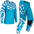 Leatt 3.5 Ride Pattern 2024 Motocross Jersey und Hose Set, weiss-blau, Größe 3XL