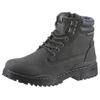 Schnürboots DOCKERS BY GERLI, Herren, Gr. 45, grau (schwarz, dunkelgrau), Lederimitat, used, klassisch, Schuhe, Winterboots, Workerboots mit Profilsohle