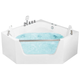 Whirlpool-Badewanne Weiß Sanitäracryl 150 x 150 cm Eckmodell mit Sichtfenster Massagefunktion SPA für 1 Person Modern Badezimmer Ausstattung