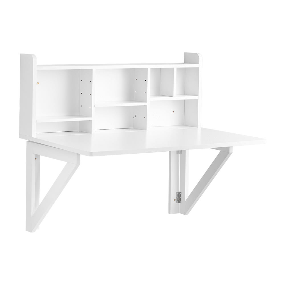 Table murale rabattable effet bois blanc