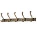 BESTONZON Wall Mounted Hook Rack Vintage Hook Rail Coat Rack with 5 Scrolls Home Storage Organizer for Kitchen Bedroom Bathroom(Bronze)