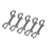 double end bolt snap 5pcs 118mm Zinc Alloy Double End Bolt Snap Hook Marine Grade Double Ended Snaps Diving Clips Spring Bolt Snaps Key Ring(Silver)