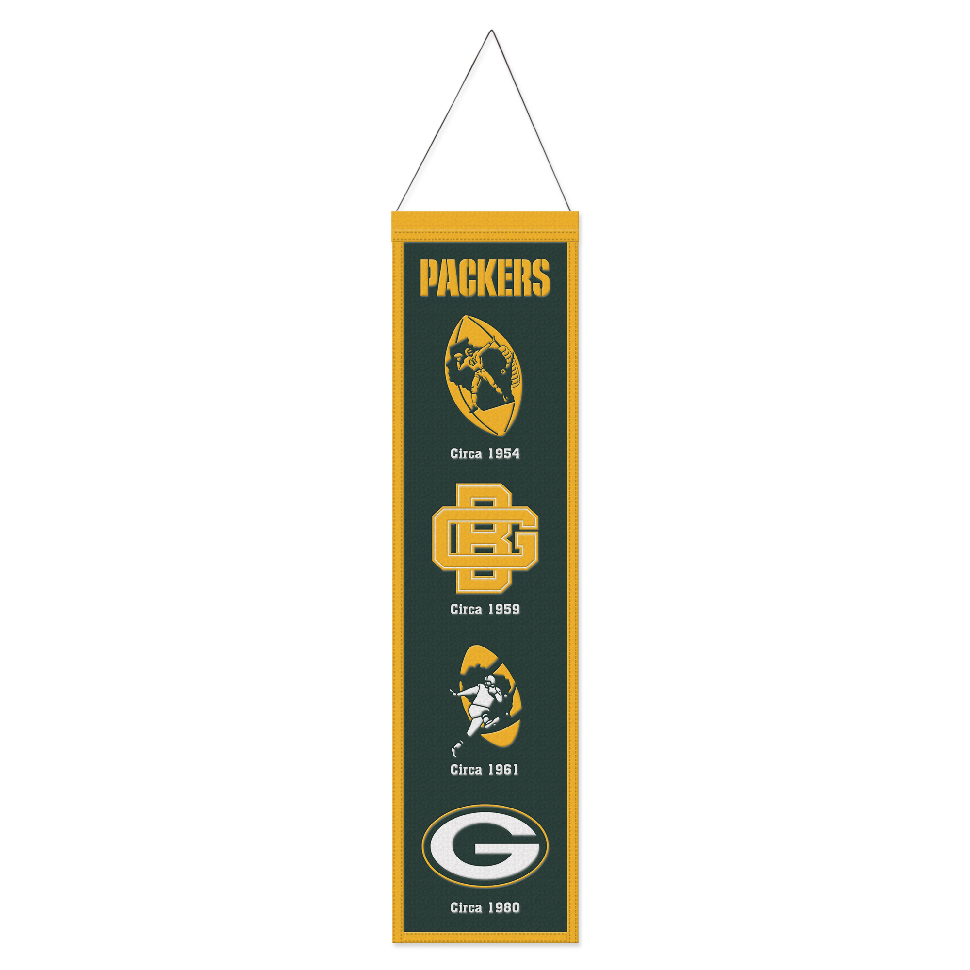 Green Bay Packers Evolution vertikales Wollbanner 8 x 32 Zoll Image