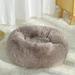 Nisrada Calming Donut Dog Bed Anti-Anxiety Self Warming Cozy Soft Plush Round Pet Bed Ideal for Both Home & Travel 24 L x 24 W x 8 H