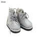 7 Colors for 1/12BJD Doll Cute Handmade Leather Shoes Cowhide Dolls Shoes New Casual Doll Boots SILVER