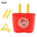 Multicolor Bowknot Bag Rear Cycling Outdoor Children Bicycle Storage Scooter Front Basket Scooter Handlebar Basket Bike Front Carrier RED