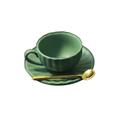 Skindy Dollhouse Coffee Cup Set: Realistic Alloy Miniature Teacup Saucer Spoon Set Model Ornament for Micro Landscapes 1 Set