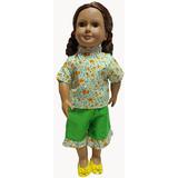 Doll Clothes Superstore Green Shorts With Flower Top Fit 18 Inch Like Our Generation And American Girl An Baby Dolls
