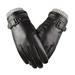 gloves for skiing Genuine Leather Gloves Men Warm Windproof Gloves Full Cover Touch Screen Gloves for Hiking Camping Cycling Fishing