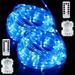Battery Operated Rope Lights 2 Pack 23 Ft 50 LED Rope Lights Outdoor Waterproof 8 Modes Camping String Lights with Remote & Timer for Party Garden Walkway Patio Decorations (Blue)