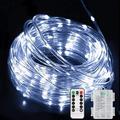 Battery Operated Rope Lights 23 Ft 50 LED Rope Lights Outdoor Waterproof 8 Modes Camping String Lights with Remote & Timer for Party Garden Walkway Patio Decorations (Cool White)