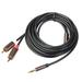 3 Meters 2RCA to 3.5mm Double Lotus Interface Male Audio Cable for Amplifiers Audio Home Theater DVD Amplifier Phone Headphone Tablet PC Sound