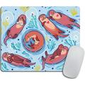 Animal Mouse pad Cute Brown Otters Rectangle Non-Slip Rubber Mousepad 9.5 X 7.9 Inch (240mmX200mmX3mm)