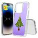 TalkingCase Hybrid Phone Cover Compatible for Apple iPhone 15 Pro Xmas Tree Print w/ Glass Screen Protector Acrylic Back Raised Edges USA