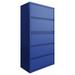 Pemberly Row 36 Metal Lateral File Cabinet with 5 Drawers in Classic Blue