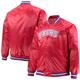 Men's Mitchell & Ness Red Philadelphia 76ers Big & Tall Hardwood Classics Raglan Satin Full-Snap Jacket