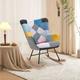 LivingandHome Living and Home Colourful Lattice Rocking Chair With Wood Legs