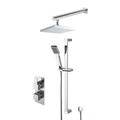 Nuie Concealed Square Thermostatic Twin Valve, Kit & Head Chrome