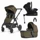 Silver Cross - Wave Single to Double Pushchair & Dream i-Size Travel System Bundle - 2 in 1 Pram - Narrow Double Buggy & Travel System - Newborn to 4 Years (22kg) - Cedar