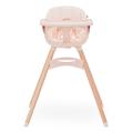 Lalo The Chair Convertible 3-in-1 High Chair - Wooden High Chair for Babies and Toddlers, Baby High Chair with Dishwasher Safe Tray, Adjustable Footrest & Machine Washable Cushion, Grapefruit