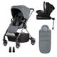 Silver Cross | Dune Pushchair & Dream Car Seat Travel System | Travel System Bundle with Newborn Pod | Newborns - 4yrs | Glacier