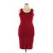 Doublju Casual Dress - Bodycon Scoop Neck Sleeveless: Red Print Dresses - Women's Size 2X