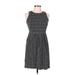 Ann Taylor LOFT Casual Dress - A-Line Crew Neck Sleeveless: Black Dresses - Women's Size Medium Petite