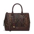 RADLEY London Paddington Place Small Ziptop Grab Handbag for Women in Brown Faux-Python Leather, with Adjustable Cross Body Strap & Grab Handles