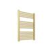 Straight Brushed Brass Heated Towel Ladder Rail Bathroom Radiator 500mm (w) x 800mm (h) - 1402 BTUs