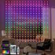 Smart Curtain Lights RGB 5050 Built in Chip, 19 Color Changing Fairy Rainbow Curtain Lights Remote & APP Control 144 LED Outdoor Curtain Lights Waterproof for Backdrop Patio Bedroom Decor (8Ft x 6Ft)