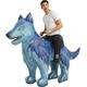 One Casa Inflatable Wolf Costume Riding Dog Air Blow up Funny Fancy Dress Party Halloween Costume for Adult