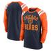 Men's Nike Navy/Orange Chicago Bears Classic Arc Raglan Tri-Blend Long Sleeve T-Shirt