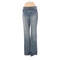 Arizona Jean Company Jeans - Mid/Reg Rise Straight Leg Boyfriend: Blue Bottoms - Women's Size 1 - Medium Wash