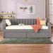 Everly Quinn Twin Daybed Upholstered/Velvet, Solid Wood in Gray | 31.91 H x 79.91 W x 41.31 D in | Wayfair DE56F73E99854C7CB50C12452B2CC84C