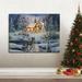 The Holiday Aisle® Battery Operated Lighted Wall Art - Winter Woods in Blue/Brown/White | 11.75 H x 15.75 W x 0.75 D in | Wayfair