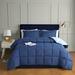 Ebern Designs Wynton Microfiber Reversible 3 Piece Comforter Set Microfiber in Blue/Navy | Full/Queen Comforter + 2 Standard Shams | Wayfair