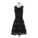 Parker Cocktail Dress - A-Line Scoop Neck Sleeveless: Black Print Dresses - Women's Size Small