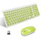 LeadsaiL, kabelloses Tastatur-Maus-Set, ergonomische Maus und Tastatur, kabellose PC-Tastatur und Maus, deutsches QWERTZ-Layout, leise Tastatur- und Maustasten, MacOS PC, Laptop, Grün