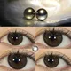 2pcs Myopia Contact Lenses for Eyes Black Shiny Lenses Soft Round Lenses Colored Cosmetics Beautiful