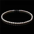 Natural Pearl Necklaces White Freshwater Genuine Natural Pearls Beaded Chockers Elegant Collar
