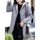 Women's Jacket Winter Hooded Warm Lamb Down Lining Parkets Mid Length Casual Jacket Cotton-padded