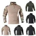 Men's Outdoor Tactical Hiking T-Shirts Hunting Camouflage Long Sleeve Hunting Climbing Shirt Male