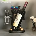 ERMAKOVA French Bulldog Wine Rack Decoration Wine Holder Dog Butler Bottle Seat Design Statue Table