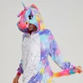 Animal Onesies Kigurumi Unicorn Pajamas Set Women Winter Overall Flannel Cartoon Cosplay Sleepwear