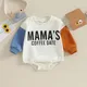 Baby Boys Sweatshirts Rompers Letter Print Crew Neck Contrast Color Long Sleeve Jumpsuits Fall