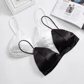 Steel Ring Free Smooth Triangle Cup Bra French Sexy Small Breast Bra Fresh and Simple Girl Back Thin