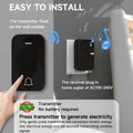 EU UK US Plug Black Acrylic Kinetic Energy Wireless Doorbell 38 Songs No Battery Waterproof Self