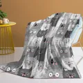 Pink Face Grey Cat Blanket Printed Throw Blanket Plush Fluffy Flannel Fleece Blanket Soft Throws for